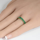 2.51ct G SI 14K Yellow Gold Emerald Gemstone Band Ring Size 6.5