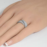 <span style="color:purple">SPECIAL!</span> .62ct G SI 14K White Gold Diamond Wrap Arround Band Ring Size 6.5