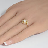 .77ct G SI 14K Yellow Gold Diamond Double Halo Engagement Ring Size 6.5