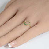 .24ct G SI 14K Yellow Gold Diamond & Emerald Gemstones Band Ring Size 6.5