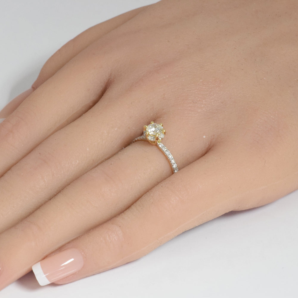 .67ct G SI 14K Yellow Gold Diamond Round Solitaire Engagement Ring Size 6.5