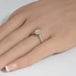 <span style="color:purple">SPECIAL!</span> .77ct G SI 14K White Gold Diamond Halo Solitaire Engagement Ring Size 6.5