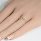 .04ct G SI 14K Yellow Gold Emerald Gemstone Beaded Ring Band Size 6.5