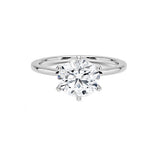 <span style="color:purple">¡ESPECIAL!</span> Anillo solitario de oro blanco de 14 quilates con diamante redondo de 1,01 ct G SI, talla 6,5