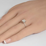 <span style="color:purple">SPECIAL!</span> 1.01ct G SI 14K White Gold Princess Cut Diamond Solitaire Ring Size 6.5