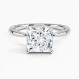 <span style="color:purple">¡ESPECIAL!</span> Anillo solitario de oro blanco de 14K con diamante talla princesa de 1.20ct G SI, talla 7