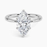<span style="color:purple">¡ESPECIAL!</span> Anillo solitario para dama de oro blanco de 14 quilates con diamante marquesa de 0.80ct F SI