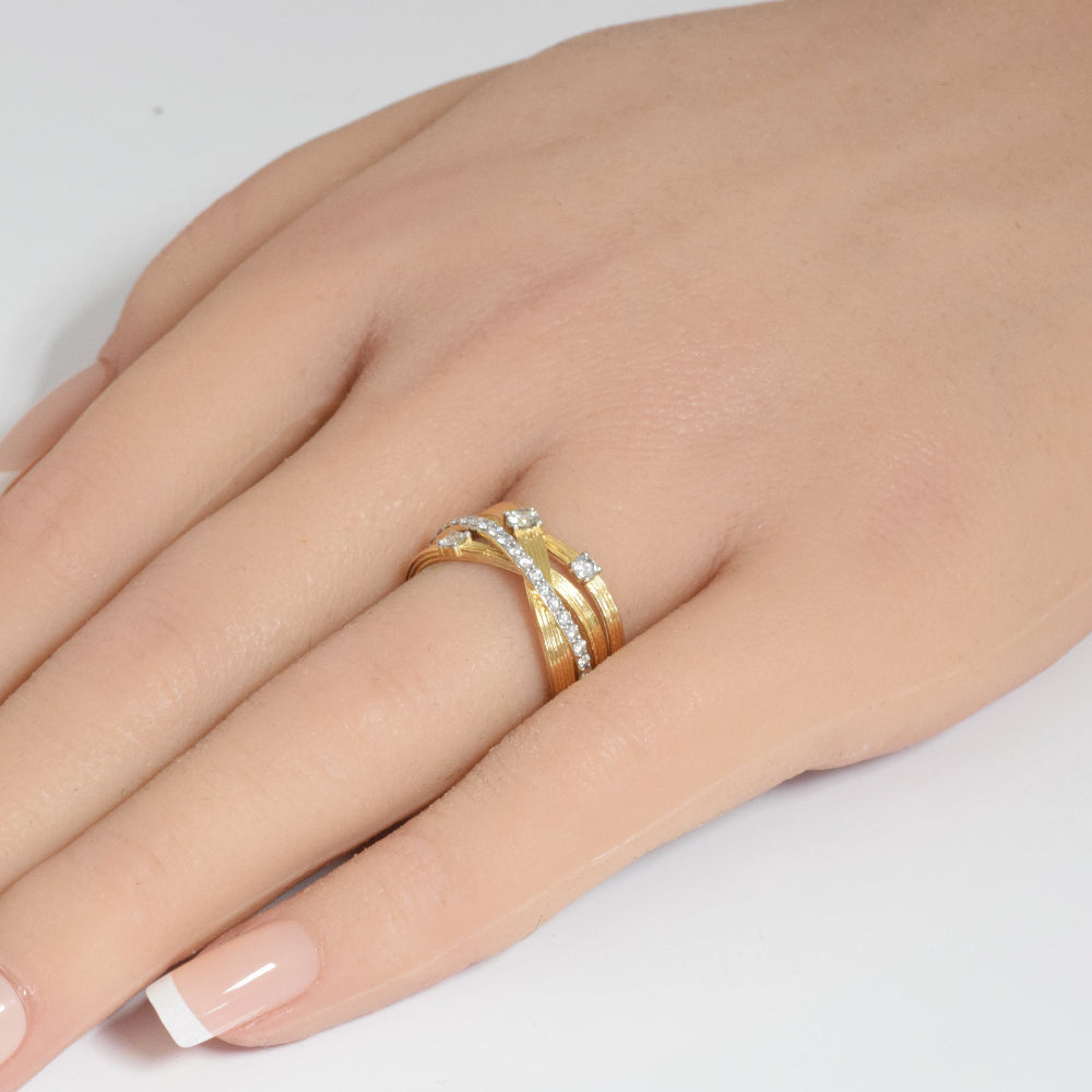 .49ct G SI 14K Yellow Gold Diamond Wrap Around Band Ring Size 6.5