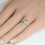 .54ct Gemstones G SI 14K Yellow Gold Diamond & Emerald Gemstones Ring Size 6.5
