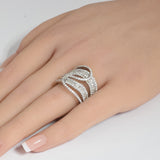 1.48ct G SI 14K White Gold Diamond Round & Baguette Band Ring Size 6.5