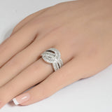 1.56ct G SI 14K White Gold Round & Baguette Diamond Band Ring Size 6.5