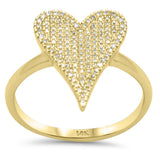 .28ct G SI 14K Yellow Gold Diamond Heart Band Ring Size 6.5