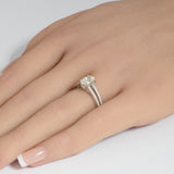 1.10ct G SI 14K White Gold Oval Shape Diamond Engagement Ring  Size 6.5