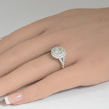 <span style="color:purple">SPECIAL!</span>1.87ct G SI 14K White Gold Double Halo Oval Shape Diamond Engagement Ring  Size 6.5