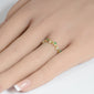 .20ct G SI 14K Yellow Gold Diamond & Emerald Gemstones Band Ring Size 6.5