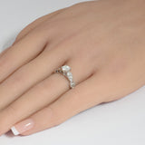 <span style="color:purple">SPECIAL!</span>.74ct G SI 14K White Gold Round Diamond Engagement Ring Size 6.5