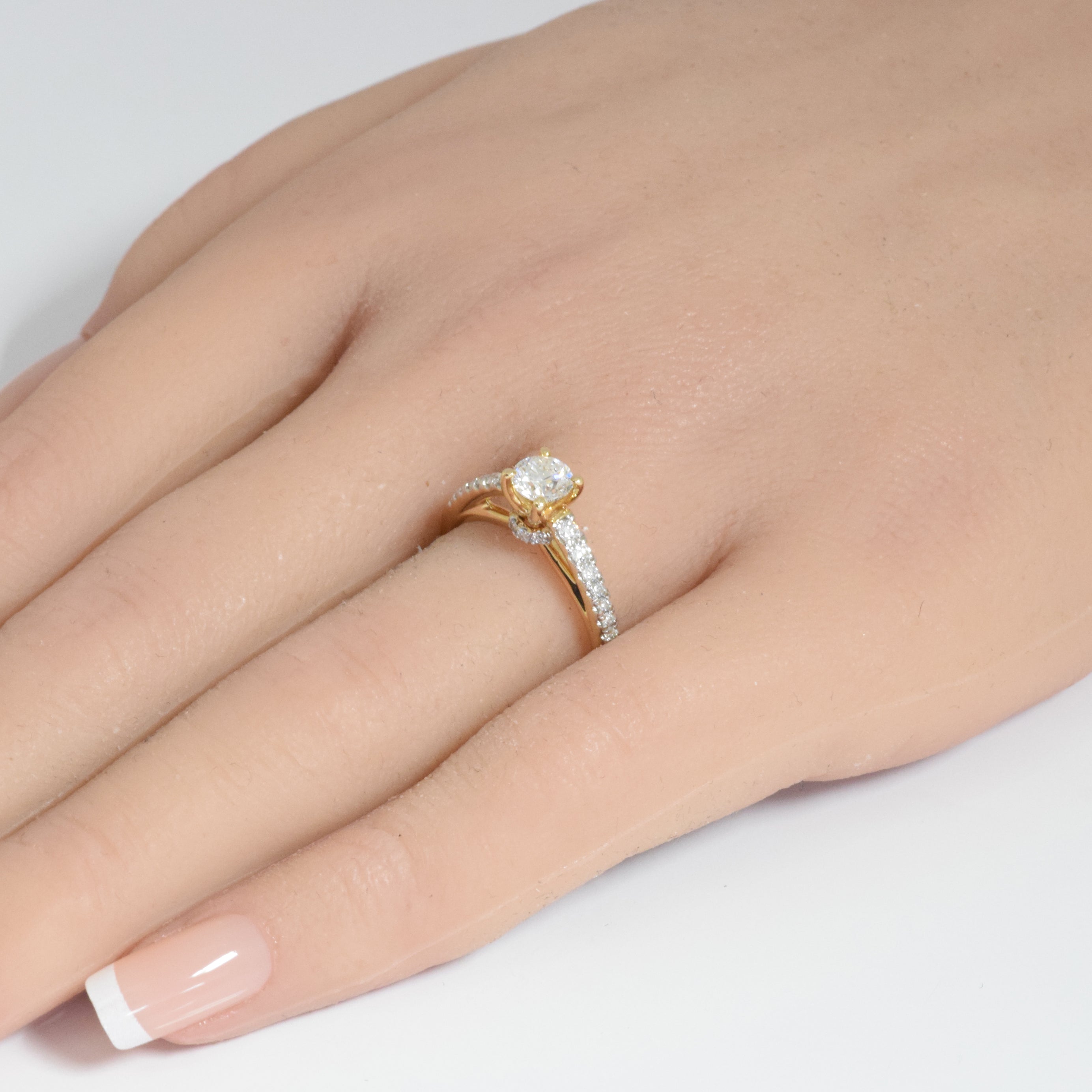 <span style="color:purple">SPECIAL!</span>.75ct G SI 14K Yellow Gold Round Diamond Engagement Ring Size 6.5