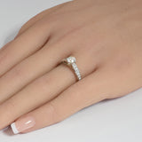 .82ct G SI 14K Two Tone Gold Round Diamond Engagement Ring Size 6.5