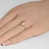 .50ct G SI 14K White Gold Marquise Diamond Solitaire Ladies Ring