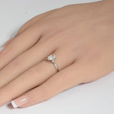 .71ct F SI 14K White Gold Oval Cut Diamond Solitaire Ladies Ring