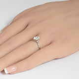 .80ct F SI 14K White Gold Oval Cut Diamond Solitaire Ladies Ring