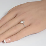 1.03ct F SI 14K White Gold Marquise Diamond Solitaire Ladies Ring