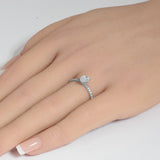 .75ct G SI 14K White Gold Diamond Oval Shape Engagement Ring Size 6.5