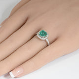 <span style="color:purple">SPECIAL!</span> 2.02ct G SI 14K White Gold Diamond & Natural Emerald Gemstone Ring  Size 6.5