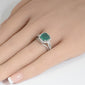 <span style="color:purple">SPECIAL!</span> 2.87ct G SI 14K White Gold Diamond & Natural Emerald Gemstone Ring  Size 6.5