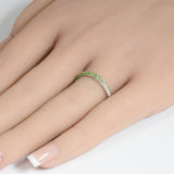 .39ct G SI 14K Yellow Gold Diamond & Emerald Gemstones Band Ring Size 6.5