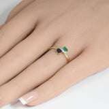 .50ct G SI 14K Yellow Gold Diamond, Emerald & Blue Sapphire Gemstones Ring Size 6.5