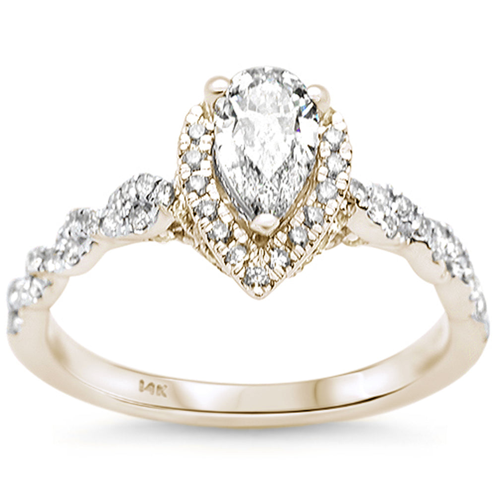 <span style="color:purple">SPECIAL!</span> .78ct G SI 14K Yellow Gold Pear Shape Diamond Engagement Ring