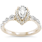 <span style="color:purple">SPECIAL!</span> .78ct G SI 14K Yellow Gold Pear Shape Diamond Engagement Ring