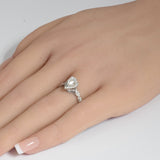 .91ct G SI Center .50ct 14K White Gold Pear Shape Diamond Engagement Ring