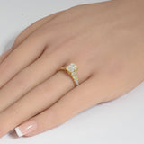 <span style="color:purple">SPECIAL!</span> 1.39ct G SI Center 1.09ct 14K Yellow Gold Radiant Cut Diamond Engagement Ring