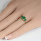 <span style="color:purple">SPECIAL!</span> 1.61ct G SI 14K Yellow Gold Three Stone Green Emerald Gemstones Ring Size 6.5