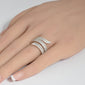 <span style="color:purple">SPECIAL!</span> 1.22ct G SI 14K White Gold Round & Baguette Diamond Wrap Around Ring Size 6.5