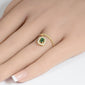 <span style="color:purple">SPECIAL!</span> .36ct G SI 14K Yellow Gold Round Diamond & Emerald Gemstone Ring Size 6.5