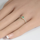 <span style="color:purple">SPECIAL!</span> .28ct G SI 14K Yellow Gold Diamond & Emerald Gemstone Ring  Size 6.5