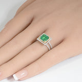 2.27ct G SI 14K White & Yellow Gold Diamond & Emerald Gemstone Ring  Size 6.5
