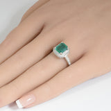 <span style="color:purple">SPECIAL!</span> 2.52ct G SI 14K White Gold Diamond & Emerald Gemstone Ring Size 6.5
