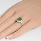 <span style="color:purple">SPECIAL!</span> 3.09ct G SI 14K White Gold Diamond & Emerald Gemstone Ring Size 6.5