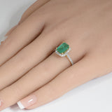 <span style="color:purple">SPECIAL!</span> 1.94ct G SI 14K Yellow Gold Diamond & Emerald Gemstone Ring Size 6.5