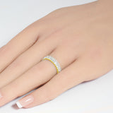 .89ct G SI 14K Yellow Gold Baguette Diamond Ring Band Size 6.5