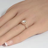 1.52ct G SI 14K Rose Gold Round Diamond Halo Engagement Ring Size 6.5