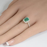 <span style="color:purple">SPECIAL!</span>1.84ct G SI 14K Yellow Gold Emerald Gemstone & Diamond Ring Size 6.5