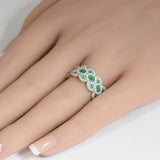 <span style="color:purple">SPECIAL!</span>1.60ct G SI 14K Yellow Gold Diamond & Emerald Gemstone Dome Ring Size 6.5