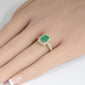 <span style="color:purple">SPECIAL!</span>1.80ct G SI 14K Yellow Gold Diamond & Emerald Gemstone Ring Size 6.5