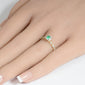 .21ct G SI 14K Yellow Gold Diamond & Emerald Gemstone Ring Size 6.5