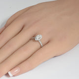 <span style="color:purple">SPECIAL!</span>.90ct G SI 14K White Gold Marquee Shape Halo Diamond Engagement Ring Size 6.5